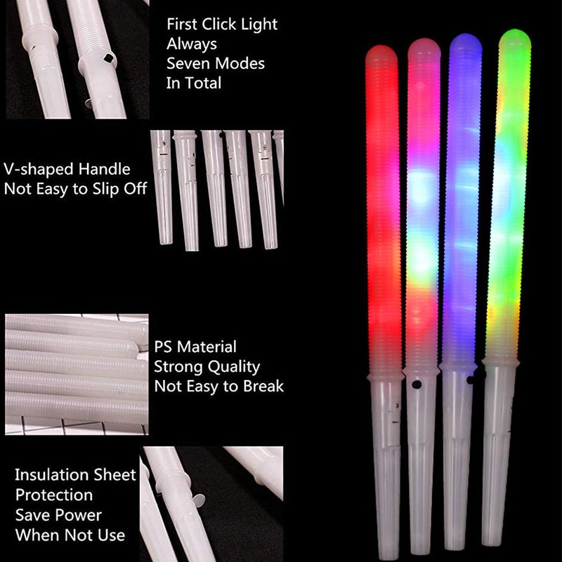 Spacnana LED Glow Sticks for Cotton Candy Machine, 7 Colour
