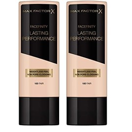 Max Factor Lasting Performance Foundation Fair 100 – Langanhaltendes Flüssig Make-up – Für die perfekte, schwerelose Grundierung – 1 x 35 ml (Packung mit 2)