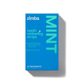 ZIMBA Tiras Blanqueadoras Dentales Menta – Blanqueamiento dental en casa, antideslizantes, veganas – 14 tratamientos (28 tiras)