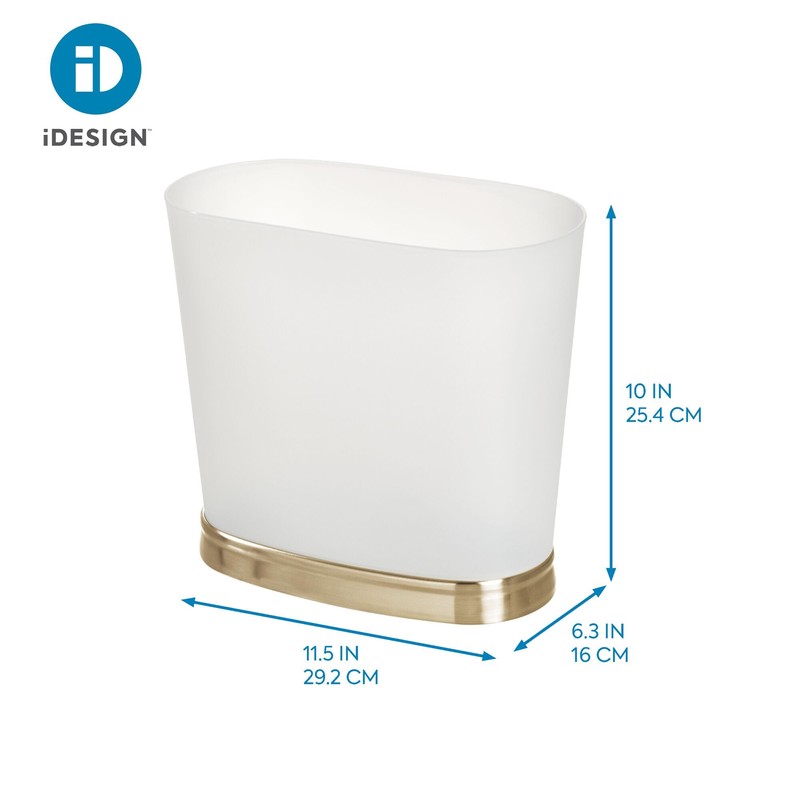 iDesign Gina Oval Wastecan Multi Organizer, Frost/Brushed Nickel