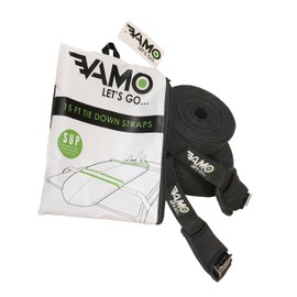 VAMO SUP Kayak Surfboard Surf Rack Tie Down Straps - Black Pair (15FT)