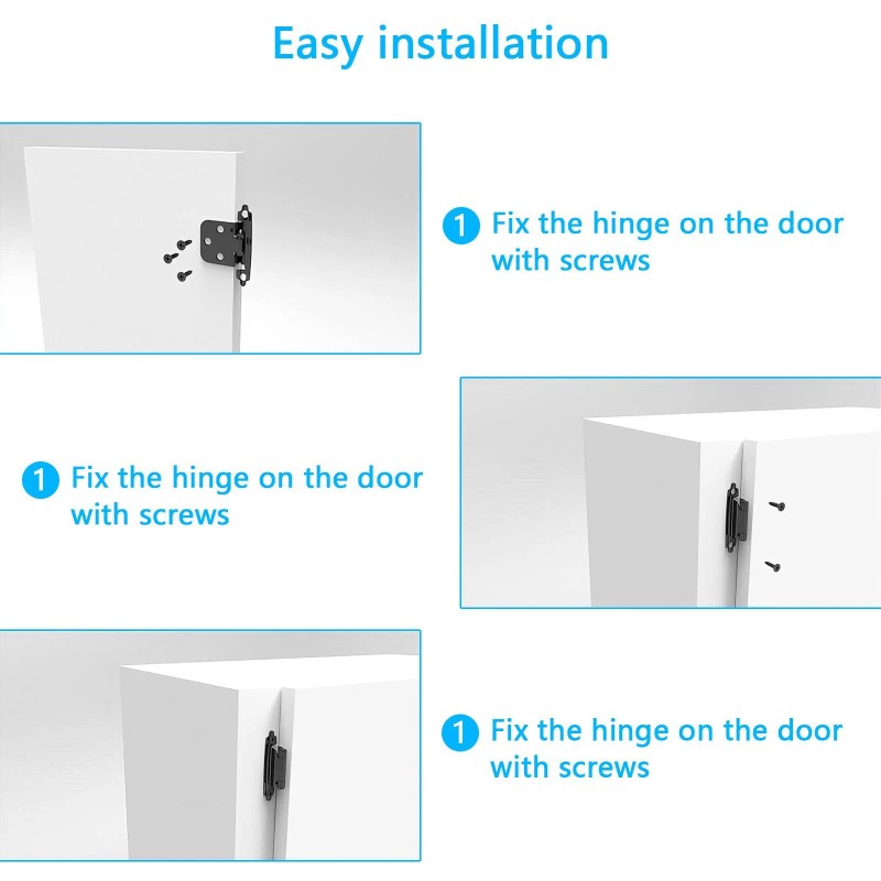AOMINOHOMA 20x 1/2" Cabinet Hinges Overlay Self Closing Semi Partial