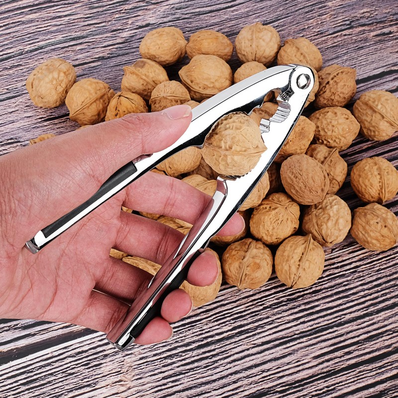 ChromLives Walnut Cracker Nutcracker Walnuts Nutcracker Metal with Non-Slip Handle