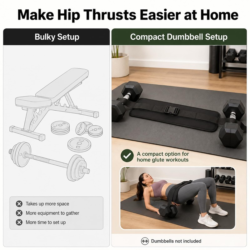 GuangTouL Hip Thrust Belt for Dumbbells