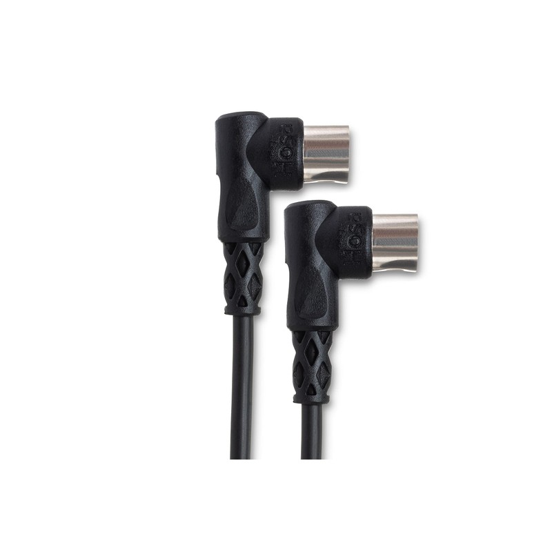 Hosa MID-303RR Right-angle MIDI Cable, Right-angle 5-pin DIN to Same,