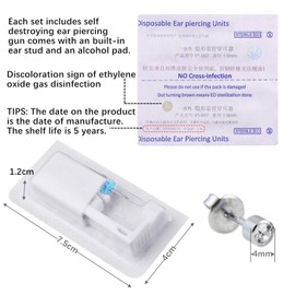 Suskriyocic 2 Pack Disposable Ear Piercing Gun with Ear Studs Painless Self Ear Piercing Gun Sterile Piercing Tool Kit for Girls Boys Women Men White