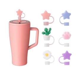 KEUYE Straw Cover Compatible With Brumate 30oz and 40oz,Adjustable Silicone Era Straw Cover, 6PCS Colorful Straw Cover Compatible With Brumate Era 12 mm straw cover