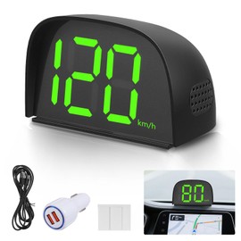 Auto HUD Head Up Digitaler Display mit Schrift Autoladeadapter, Universal Auto Tachometer für Auto LKW SUV Motorrad Fahrrad, USB Anschluss Plug and Play