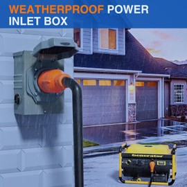 Nilight 30 AMP Generator Power Inlet Box 125/250V NEMA L14-30P Receptacle Box LED Indicator Pre-drilled ETL Listed Enclosed Lockable Box Waterproof Outlet for RV Camper Outdoor Use