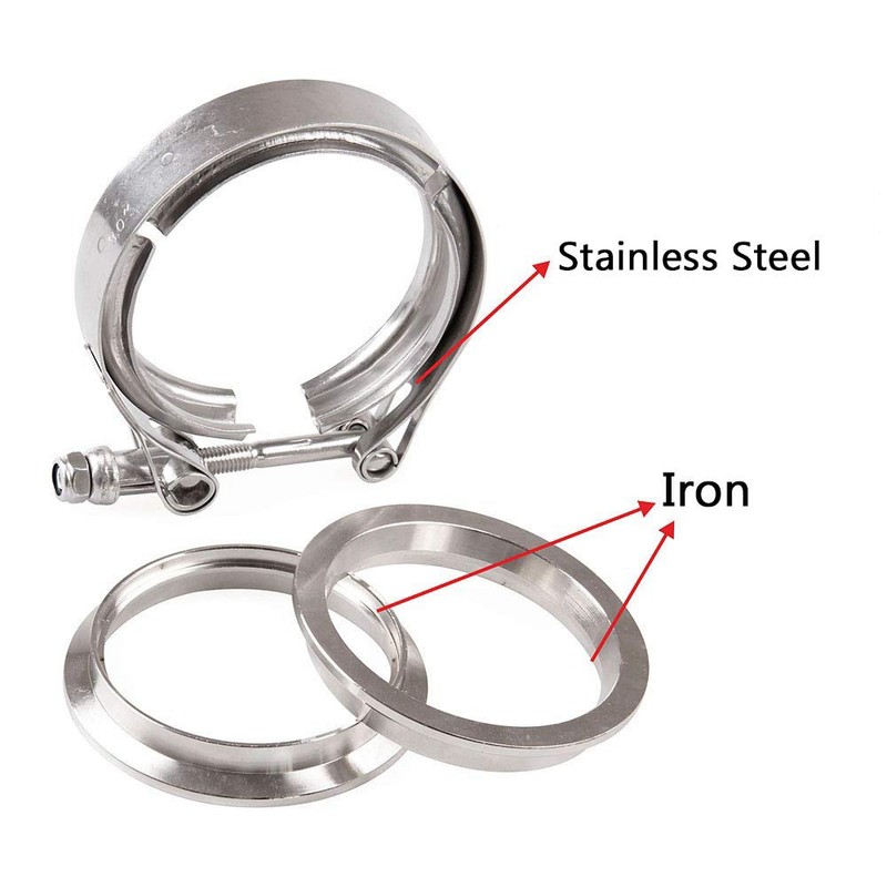 3" Inch V Band Clamp Exhaust Turbo with CNC Flanges