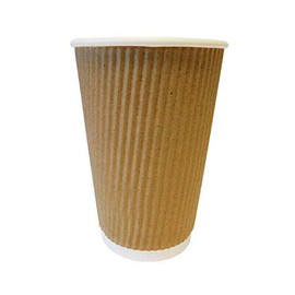 We Can Source It Ltd - Kraft Ripple Cups with Lids - 8oz Ripple Cups - 500 Pack