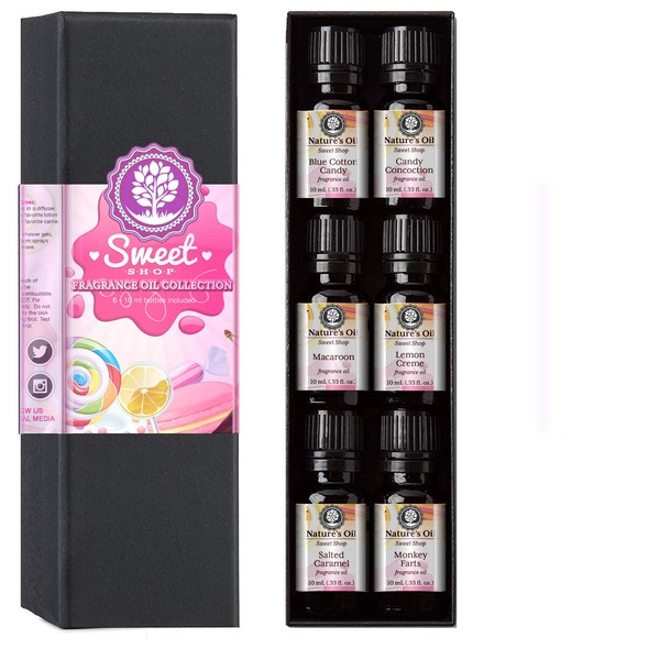 Sweet Shop Top 6 Fragrance Oils Set 10ml for Slime