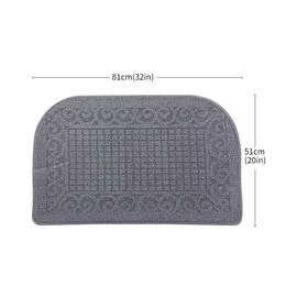 COSY HOMEER 32X20 Inch Anti Fatigue Kitchen Rug Mats are Made of 100% Polypropylene Half Round Rug Cushion Specialized in Anti Slippery and Machine Washable (Grey 3pcs)