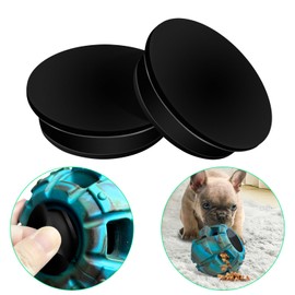 Yipetor M Silicone Stopper for Dog Treat Toy, for Moderate Chewers, Fetch, Catch – Holds Kibble, Treats, Medium,2 Pack