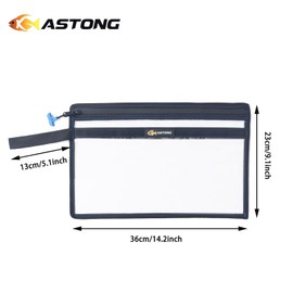 KASTONG 2 Layer Water-resistant Fishing Bait PVC Clear Storage Bag BaitShield Tackle Bag Storage for Bait Tackle Lures Soft Plastics and Fishing Gear Large Capacity 2 Size (4Pcs Medium)