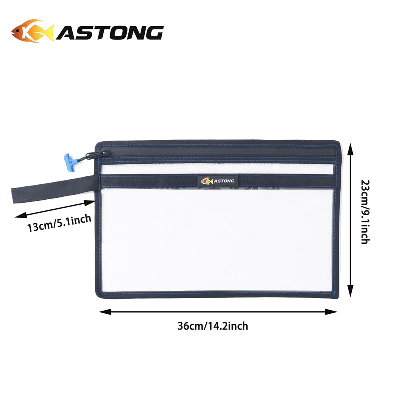 KASTONG 2 Layer Water-resistant Fishing Bait PVC Clear Storage Bag