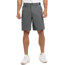 Rdruko Men's Golf Shorts Stretch Dry Fit 9" Lightweight Casual Dress Shorts with Pockets(Iron Gray, US 36)