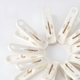 Non-slip Simple White Clothespins, 10-Pack Pack of 10 10ea