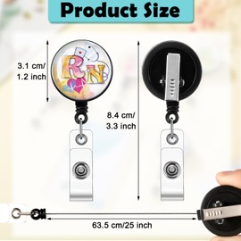 Eersida 4 Packs RN Nurse Badge Clip Retractable Nursing ID Clip Nursing Badge Holder Cute Doctor Lanyard for Doctor Teachers Students Women Men