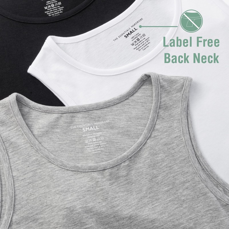The Essentials Wardrobe Ladies TEW 3 Pack Vest - Basic