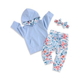 oklady Baby Girl Clothes Infant Girl Hoodie Tops Floral Pant Toddler Girl Fall Winter Outfits 12-18 Months