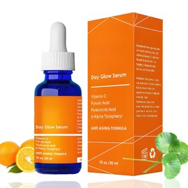 Korean Vitamin C Serum 20% with Hyaluronic Acid & Ferulic – Lightweight Brightening Face Serum for Radiant Skin, Fast Absorbing Formula, 1 Fl Oz (1pc)