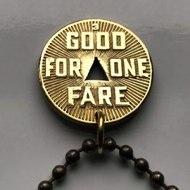 vintage! 1922 Pittsburgh Pennsylvania Railway Co. Transit Token coin pendant necklace jewelry streetcar Transportation Good For One Fare USA anqiue relic gift n002137