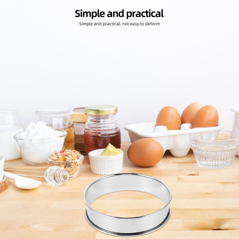 BESTOYARD 4Pcs Stainless Steel Pancake Rings - 10Cm Double Rolled