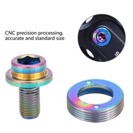 Crank Bolt, Bike Crank Bolt, Rounded Head Screws, M8 x 15 mm Mountain Road Bike Crank Bolt Bottom Bracket BB Axle Bolts Kit Hexagonal Crank Arm Mounting Screw with Dust Cap and Washer