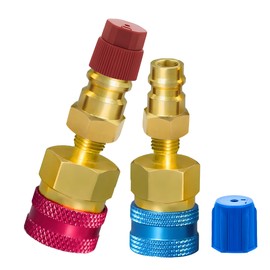 Saipor 2Pcs R1234YF Quick Couplers Kit, R1234yf to R134a Conversion Adapters High/Low Side Quick Coupler Adapter AC Hose Fitting Connectors for R1234yf Car Ac System Evacuation Recharging