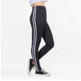 Yoga Leggings (Dark Gray) Pants Workout Wear Women's 2-Line Pilates Fitness