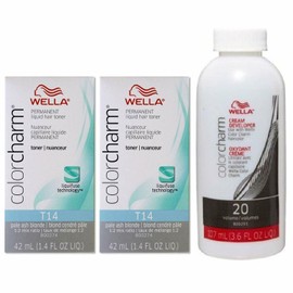 Wella Color Charm T14 (2 pcs.) with Color Charm Developer 3.6 oz (Bundle)
