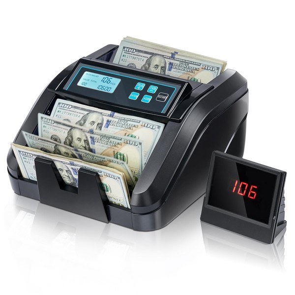 MUNBYN IMC51 Money Counter Machine Count Value, Add+Batch Mode Bill