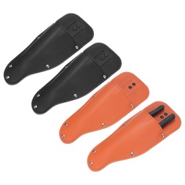 M METERXITY 4-Pack Garden Pruner Sheath, Portable Leather Pruning Shears Sheath Pliers Holder for Belt, Garden Scissors Leather Case for Hand Pruner/Garden Shears/Clippers [Black/Orange]