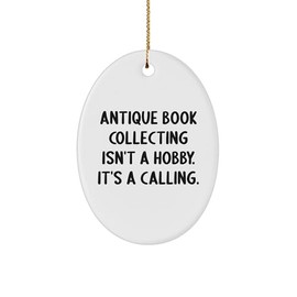 Antique Book Collecting Calling Oval Ornament Gifts from Friends for Women