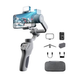 FUNSNAP Capture5 Gimbal Stabilizer for Smartphone, Magnetic AI Tracker Fill Light Remote Control 500g Payload, 3-Axis Phone Gimbal for Android & iPhone 16 15 Pro Max for Video Recording