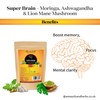 Super Brain- Moringa with Ashwagandha Lion Mane Mushroom- 100% Natural-