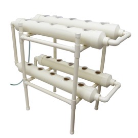 HQHAOTWU Hydroponic Growing System 20 Plant Site Hydroponics Gardening Grow 2 Layers 2 Rows 4 Tubes Planting System with Water Pump,Planting Sponge and Hose for Vegetable Cultivation