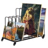 tonchean Art Canvas Storage Rack with Wheels, Metal Painting Storage