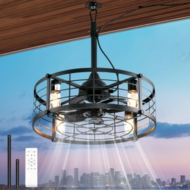 AHAWILL 20" Gazebo Fan with Light,Plug and Play,Outdoor Hanging Fan