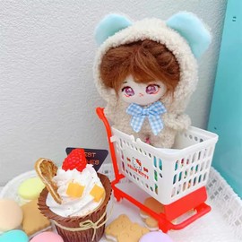 niannyyhouse 10cm Doll Clothes Onesies Rabbit Bear Dinosaur Elk Deer Bodysuit Plush Doll Accessories (Beige)