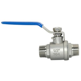 DAN SPEED NPT Male to Male 316 Stainless Steel Full Port Ball Valve Vinyl Handle WOG1000 (1/2 inch)