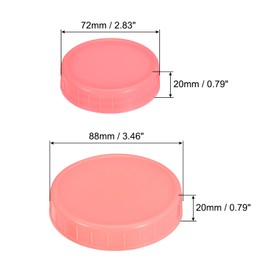 uxcell Mason Jar Lids, 18pcs - Plastic Storage Lids with Seals, 10 Regular Mouth 8 Wide Mouth Leak Proof Fits Canning Lids (Pink)