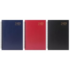 2025 Diary A5 Week to View Wiro Hardback Full Year Organiser Calendar Planner (Random)