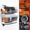 Duolctarms Chrome Projector Headlight Headlamp Assembly Compatible for 2015-2019 Chevy