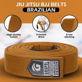 GOSPEL Vintage Series BJJ Belt for Men & Women | Brazilian Jiu Jitsu Belt with Vintage Colors (Vintage Brown, A2)