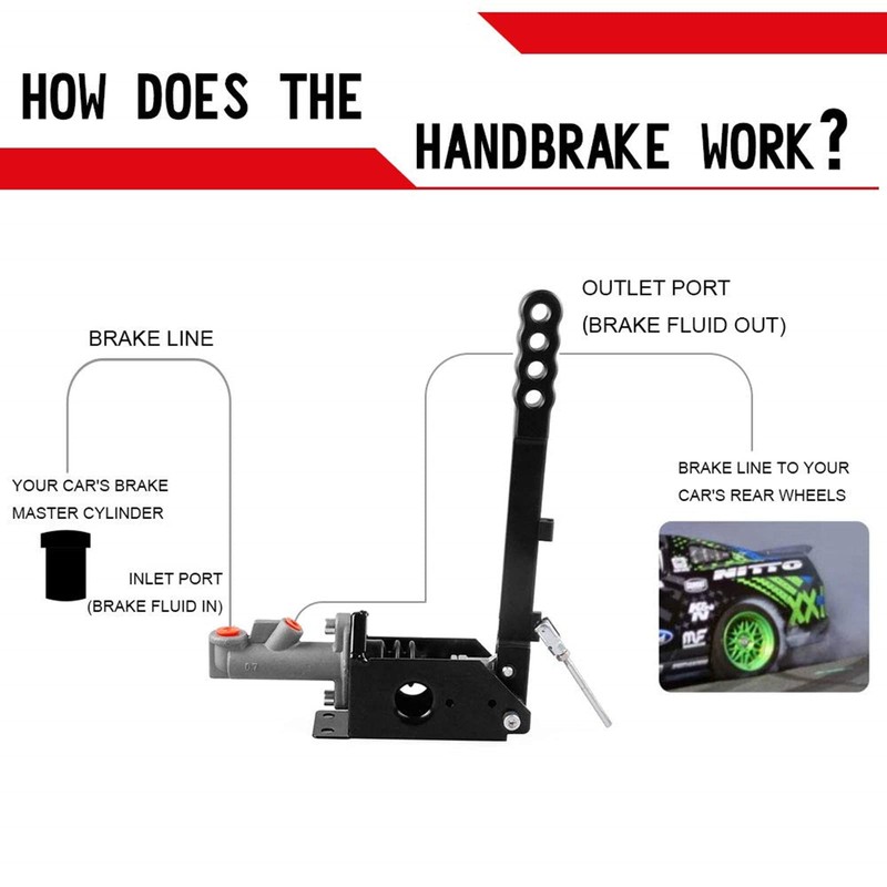 RYANSTAR Hydraulic Handbrake Adjustable Ebrake Long Lever Handle Fit for