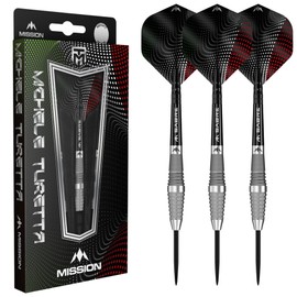 Mission | Michele Turetta Darts | Steel Tip | 95% Tungsten | Sandblasted | Multiple Weights (23, Grams)
