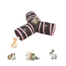 Cat Tunnel, Folding Tunnel, Cat Toy, Pet Supplies, Cat Play, Long Tunnel, Pet Toy, Foldable, Washable, Lack of Exercise, Convenient Storage, Stress Relief, Ultra Lightweight (3 Pieces, Pink)