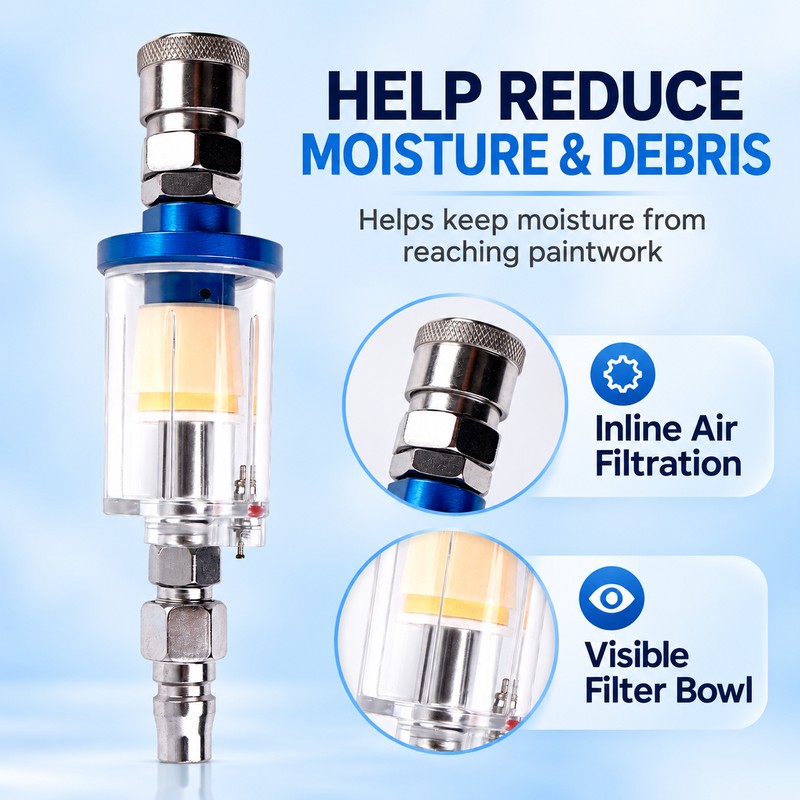 Air Compressor Water Separator Filter for Spray Guns – 1/4-Inch